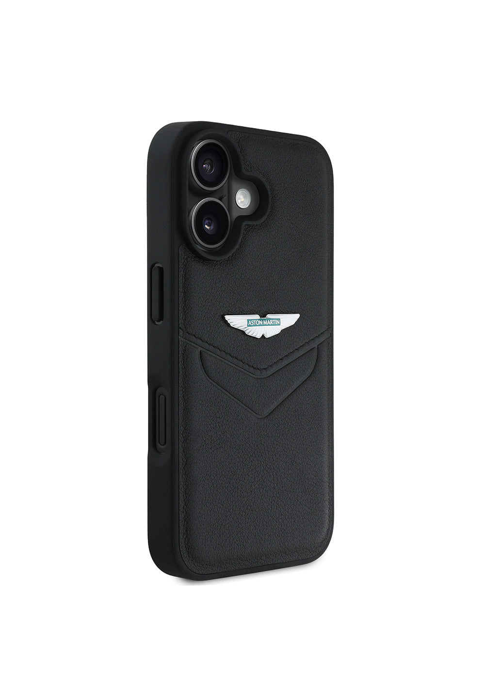 Apple iPhone 16 Kılıf Aston Martin Orijinal Lisanslı Victory Dizayn PU Deri Metal Logolu Kapak