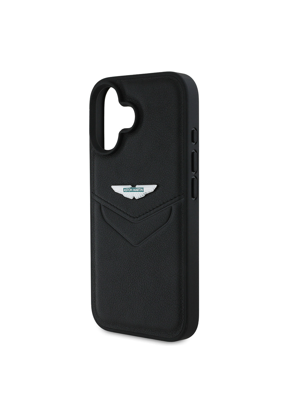 Apple iPhone 16 Kılıf Aston Martin Orijinal Lisanslı Victory Dizayn PU Deri Metal Logolu Kapak