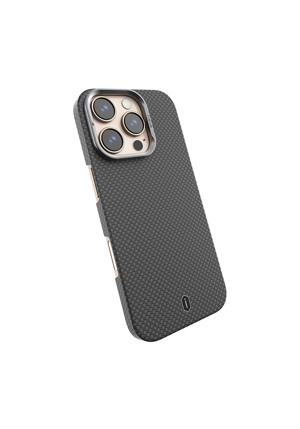 Apple iPhone 16 Pro Max Kılıf Wiwu DCC-208 Manyetik Şarj Uyumlu Kamera Standlı Aramid Fiber Tasarım Kapak