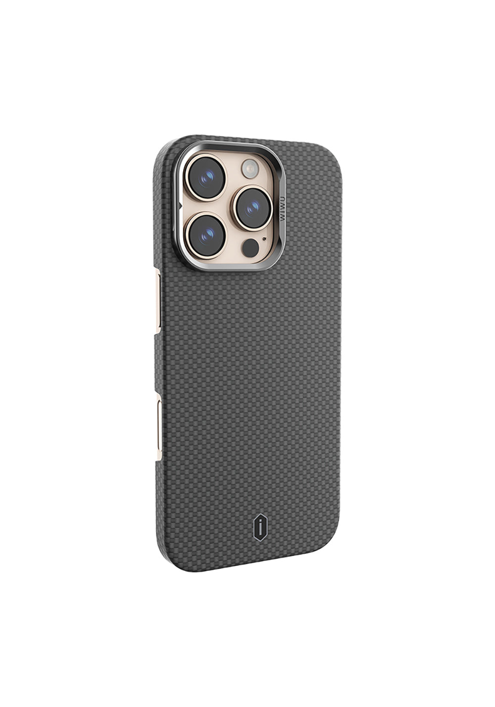 Apple iPhone 16 Pro Max Kılıf Wiwu DCC-208 Manyetik Şarj Uyumlu Kamera Standlı Aramid Fiber Tasarım Kapak