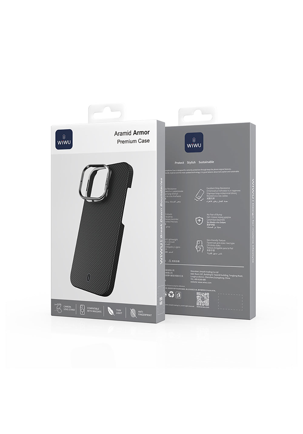 Apple iPhone 16 Pro Max Kılıf Wiwu DCC-208 Manyetik Şarj Uyumlu Kamera Standlı Aramid Fiber Tasarım Kapak