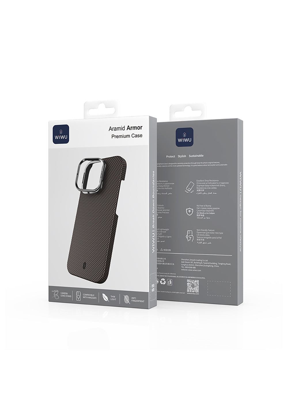 Apple iPhone 16 Pro Max Kılıf Wiwu DCC-208 Manyetik Şarj Uyumlu Kamera Standlı Aramid Fiber Tasarım Kapak