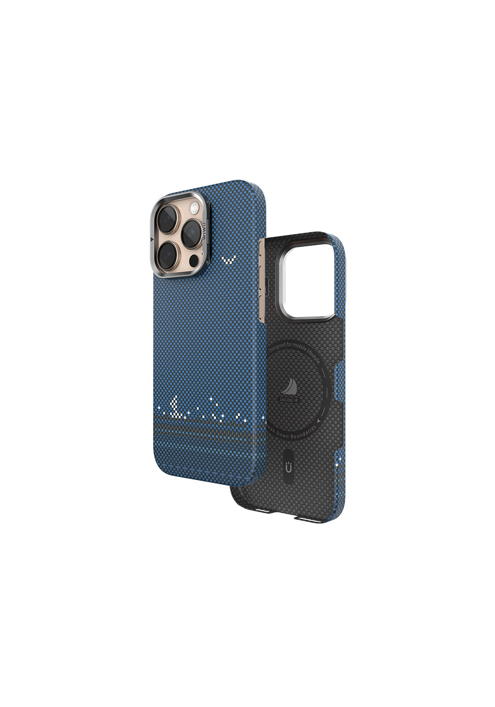 Apple iPhone 16 Pro Max Kılıf Wiwu DCC-209 Manyetik Şarj Uyumlu Kamera Standlı Aramid Fiber Tasarım Kapak