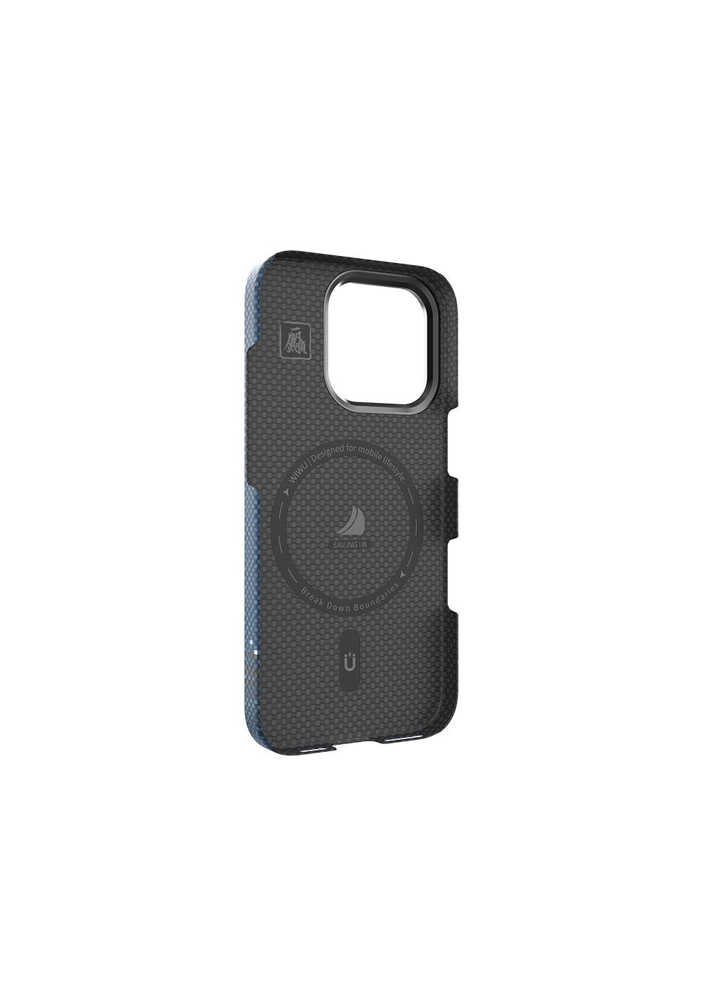 Apple iPhone 16 Pro Max Kılıf Wiwu DCC-209 Manyetik Şarj Uyumlu Kamera Standlı Aramid Fiber Tasarım Kapak