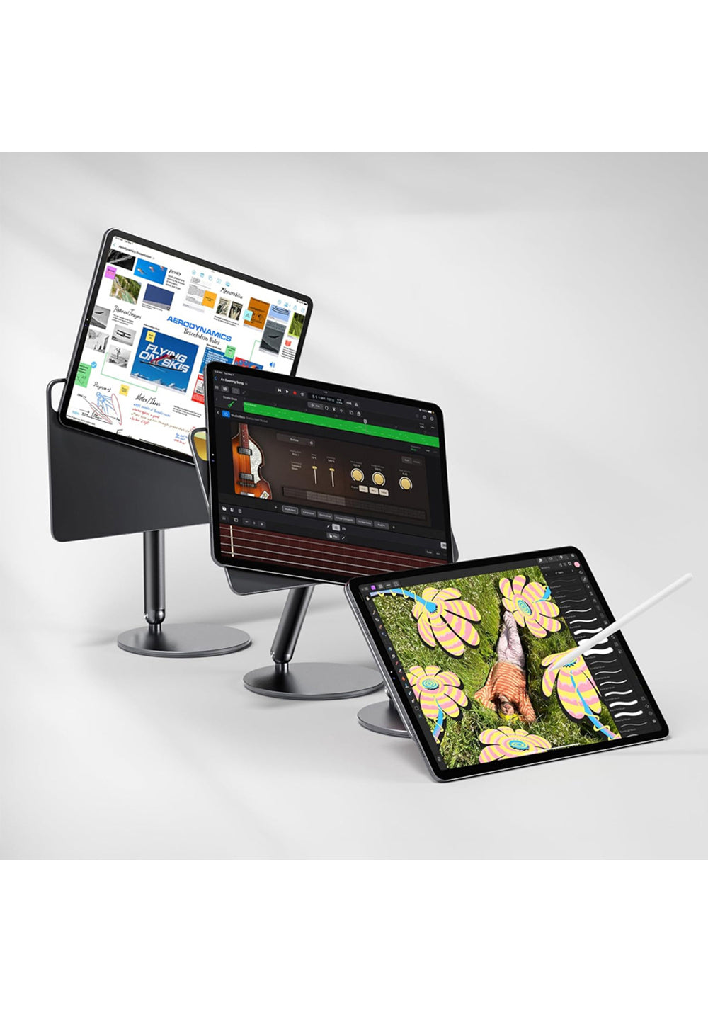 Apple iPad Air 13 2025 M3 Wiwu ZM-310 360 Derece Dönebilen Magnetik Başlıklı Tablet Standı