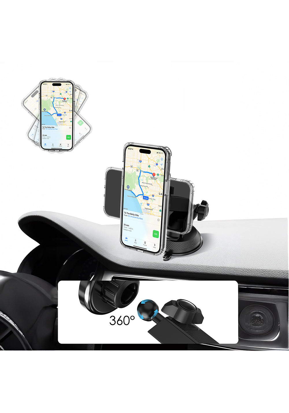 Lenyes CR184 360 Derece Dönebilen Teleskopik Vantuzlu Araç Telefon Tutucu