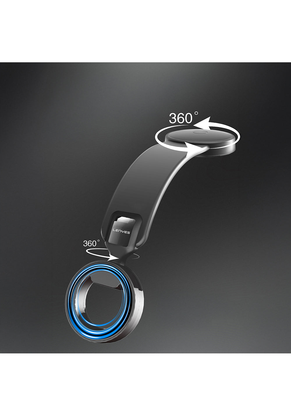 Lenyes CR185 Magnetik M-safe Uyumlu Bükülebilen Eğimi ve Düz Zemin Araç Telefon Tutucu