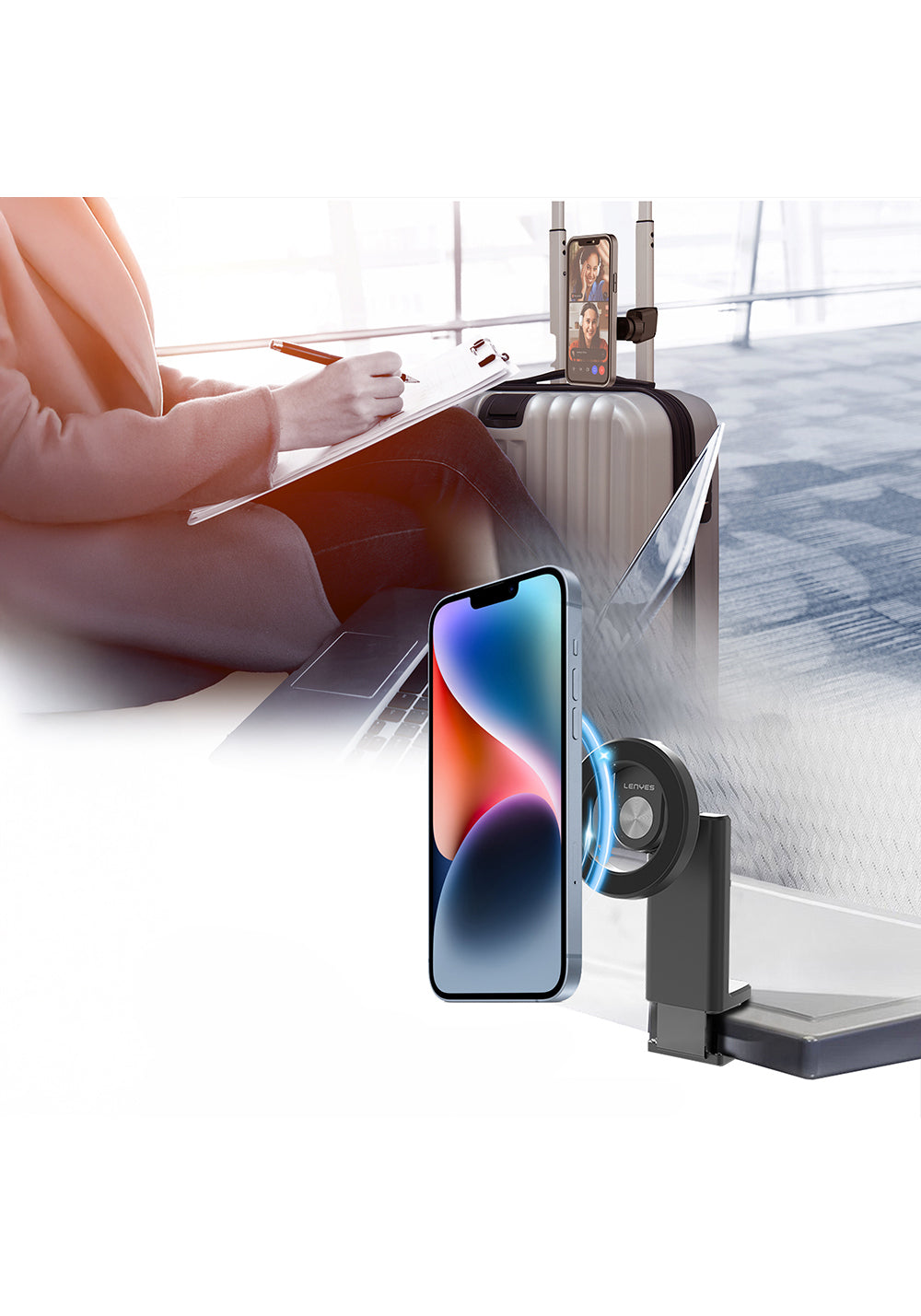 Lenyes CR187 Oynar Başlıklı Magnetik Masa Telefon Tutucu