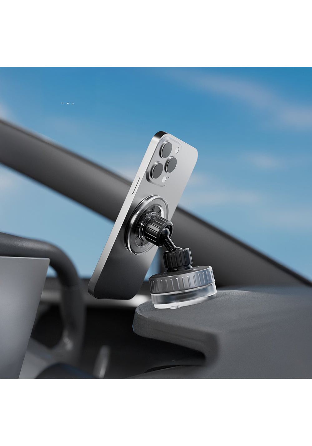Lenyes CR192 Vakum Özellikli 360 Derece Dönebilen Magnetik Telefon Tutucu