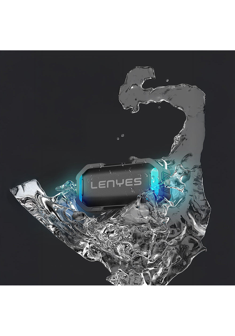 Lenyes S233 Ritme Duyarlı RGB Işıklı Taşınabilir Su Geçirmez TWS Bluetooth Hoparlör