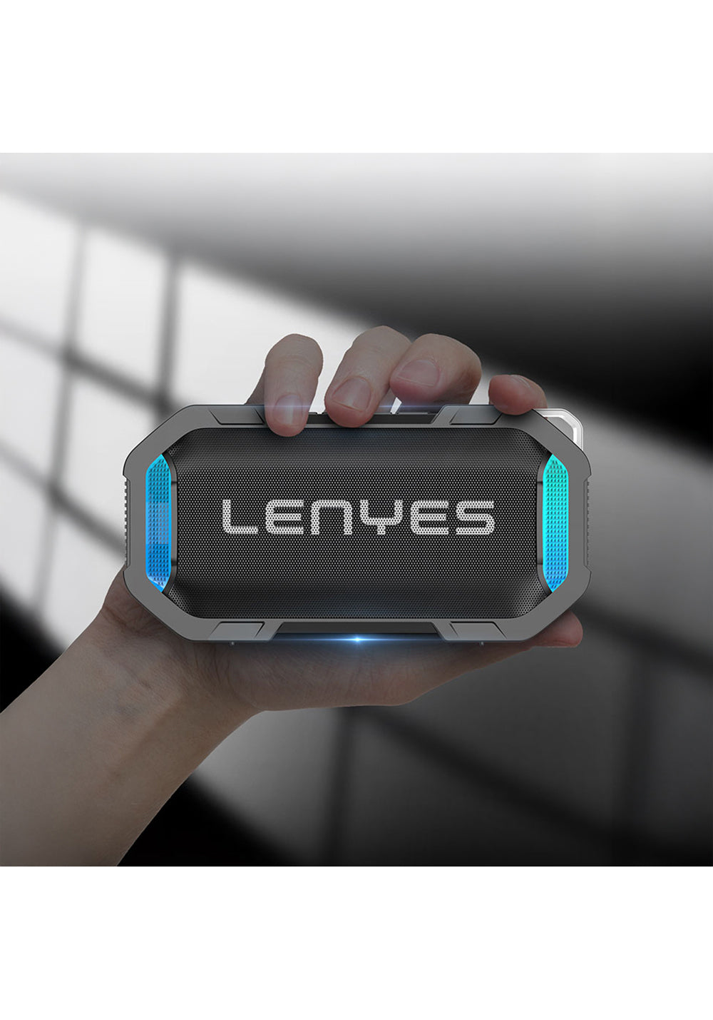Lenyes S233 Ritme Duyarlı RGB Işıklı Taşınabilir Su Geçirmez TWS Bluetooth Hoparlör