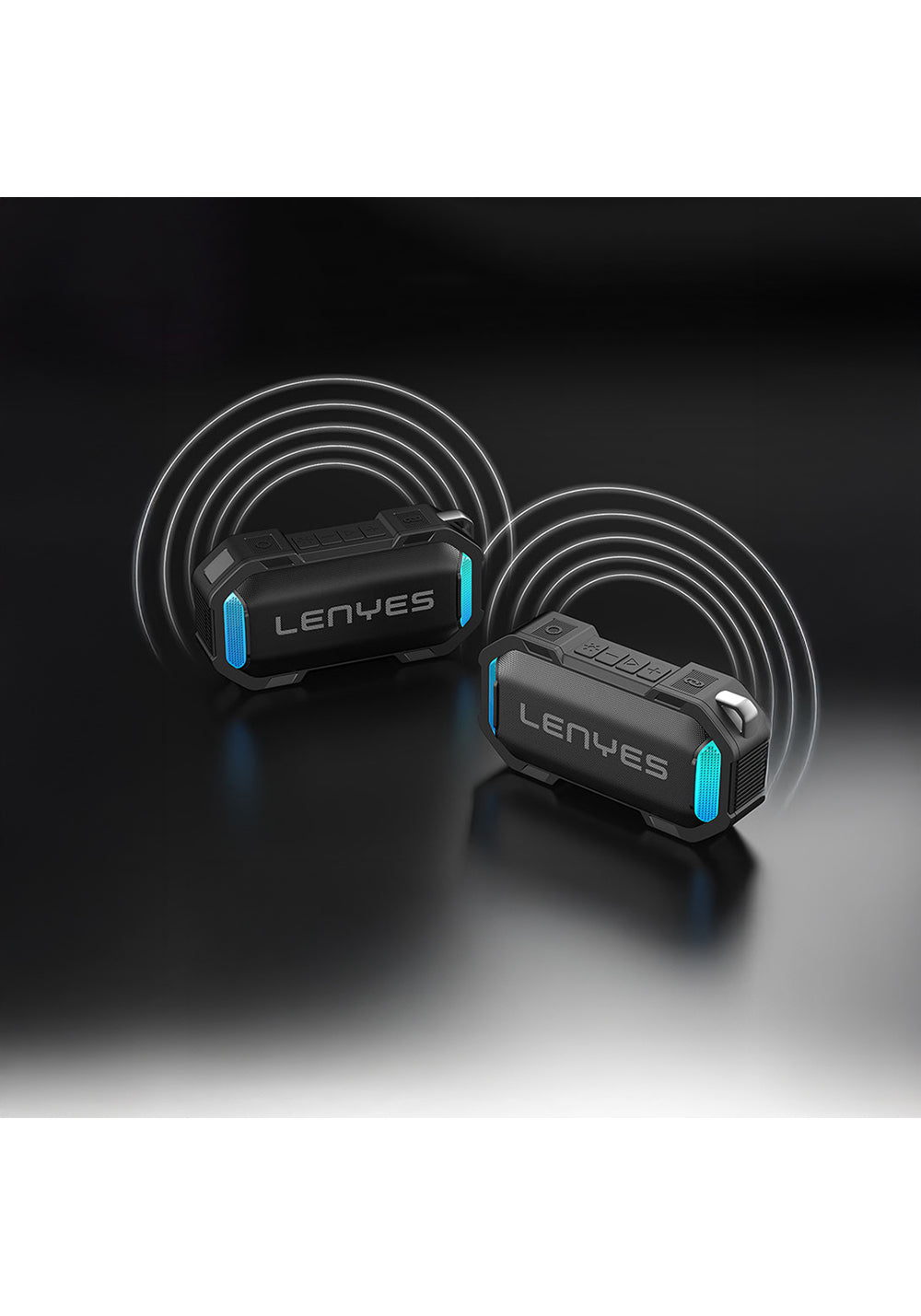 Lenyes S233 Ritme Duyarlı RGB Işıklı Taşınabilir Su Geçirmez TWS Bluetooth Hoparlör