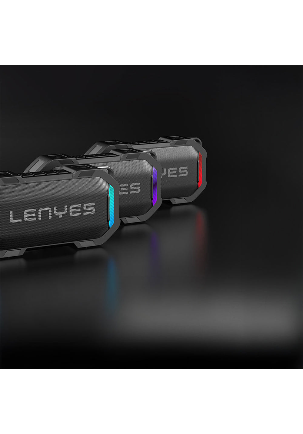 Lenyes S233 Ritme Duyarlı RGB Işıklı Taşınabilir Su Geçirmez TWS Bluetooth Hoparlör