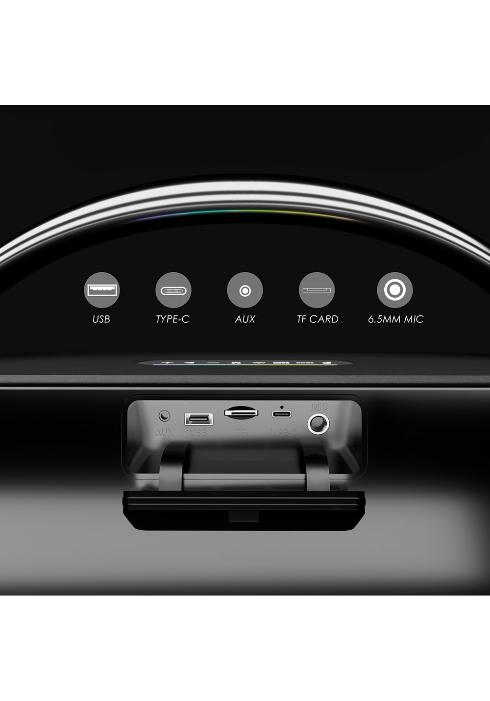 Lenyes S869 RGB Işıklı Çift Mikrofonlu Taşınabilir Bluetooth Hoparlör v5.3