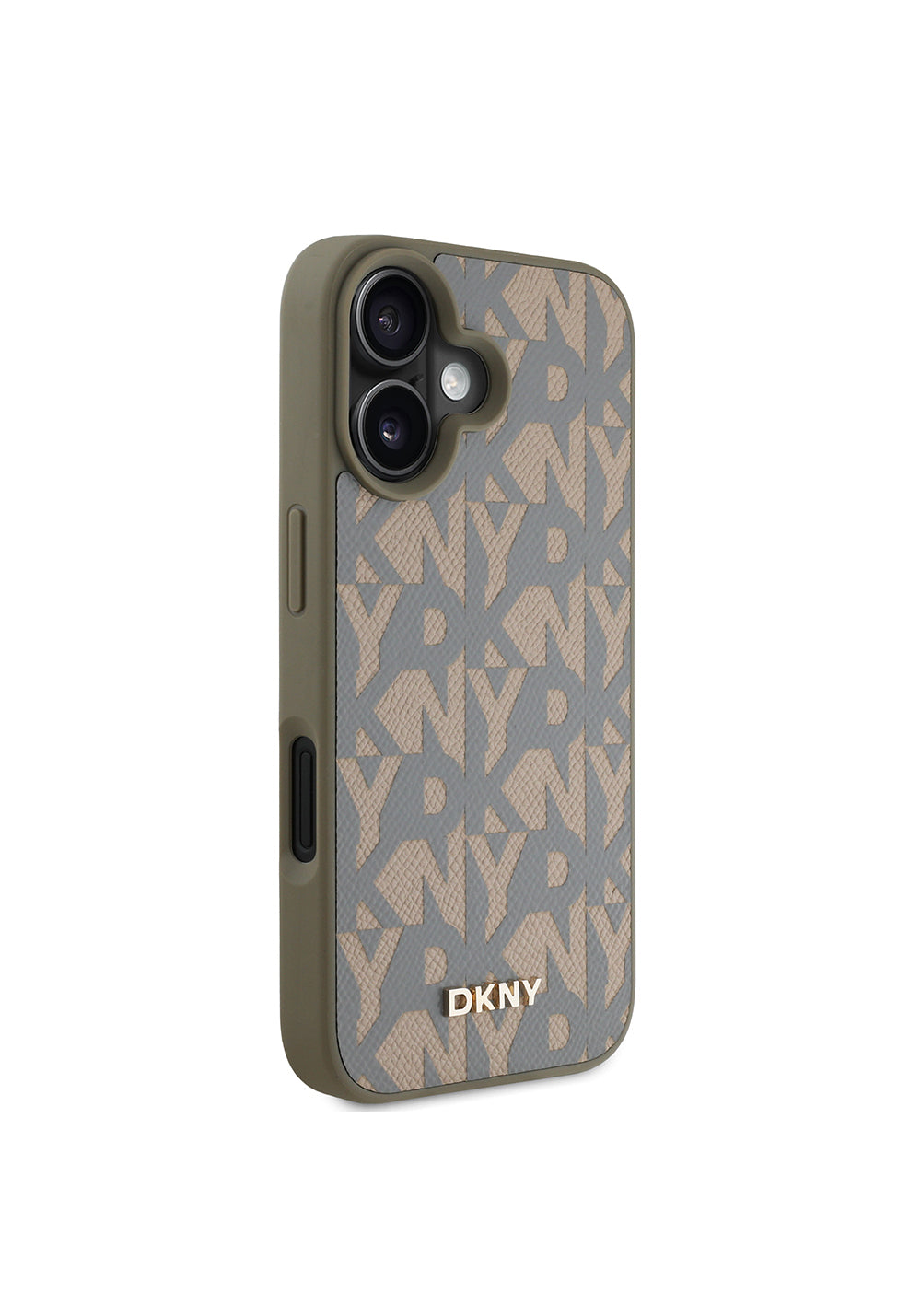 Apple iPhone 16 Kılıf DKNY Orijinal Lisanslı Manyetik Şarj Uyumlu 3D Yazılı Grid Pattern Kapak