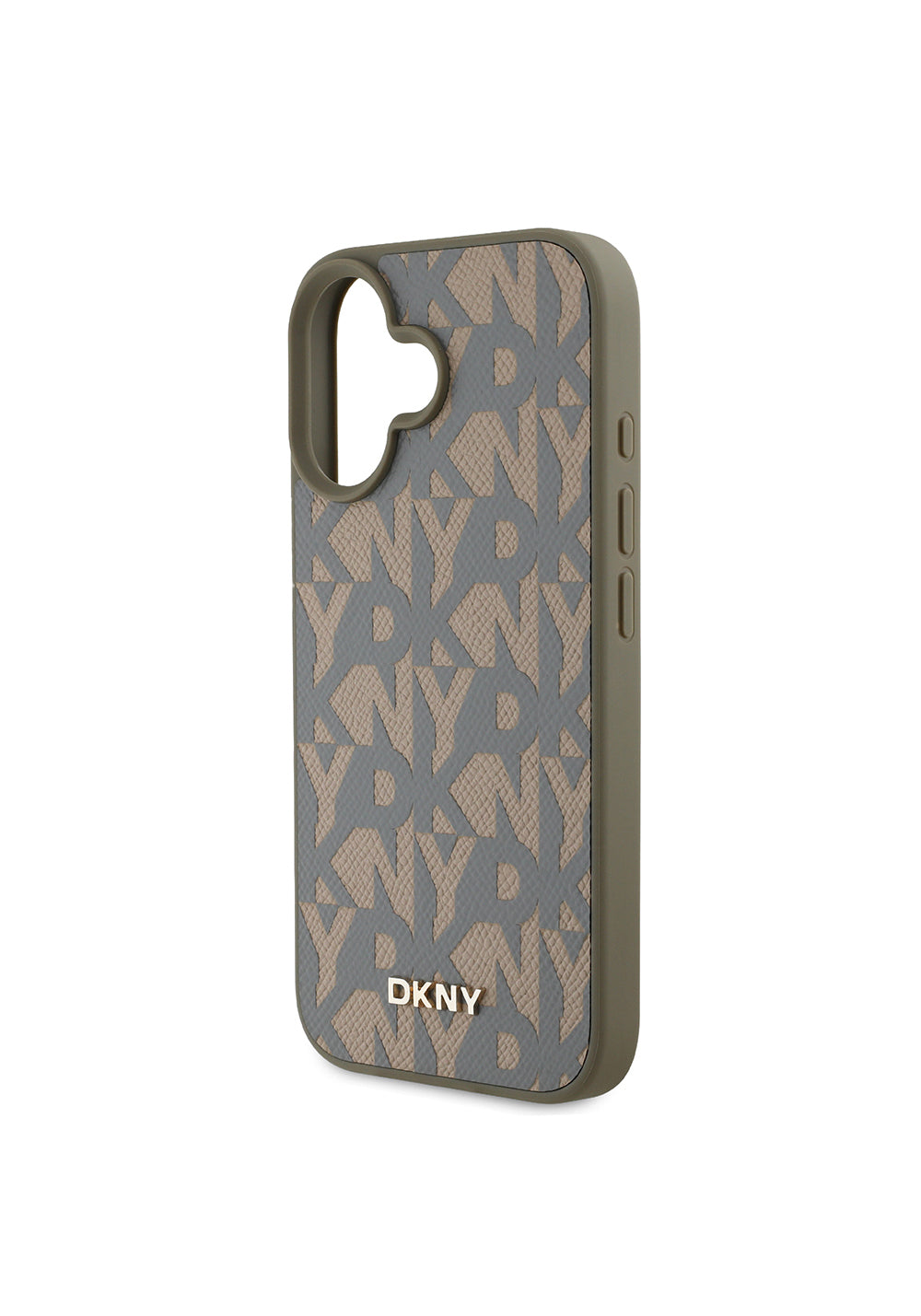 Apple iPhone 16 Kılıf DKNY Orijinal Lisanslı Manyetik Şarj Uyumlu 3D Yazılı Grid Pattern Kapak