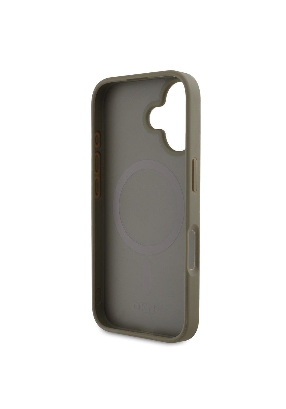 Apple iPhone 16 Kılıf DKNY Orijinal Lisanslı Manyetik Şarj Uyumlu 3D Yazılı Grid Pattern Kapak