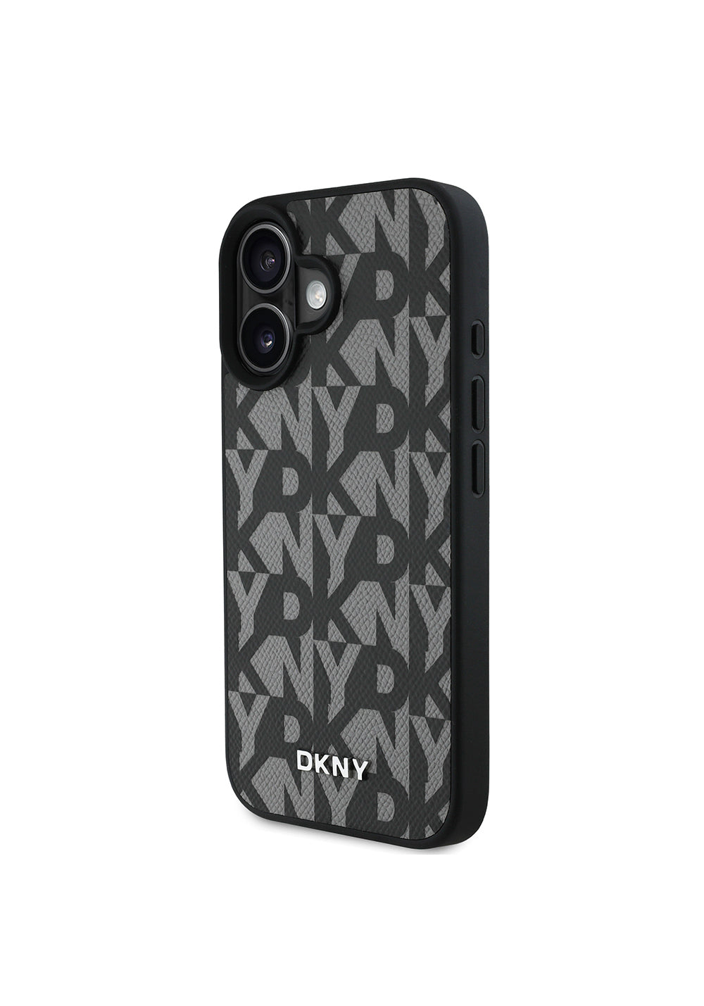 Apple iPhone 16 Kılıf DKNY Orijinal Lisanslı Manyetik Şarj Uyumlu 3D Yazılı Grid Pattern Kapak