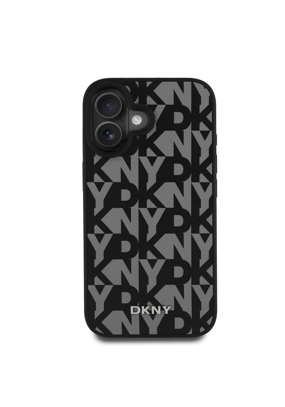 Apple iPhone 16 Kılıf DKNY Orijinal Lisanslı Manyetik Şarj Uyumlu 3D Yazılı Grid Pattern Kapak