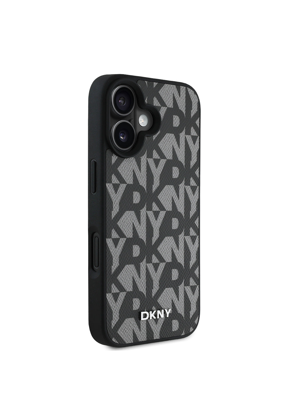Apple iPhone 16 Kılıf DKNY Orijinal Lisanslı Manyetik Şarj Uyumlu 3D Yazılı Grid Pattern Kapak