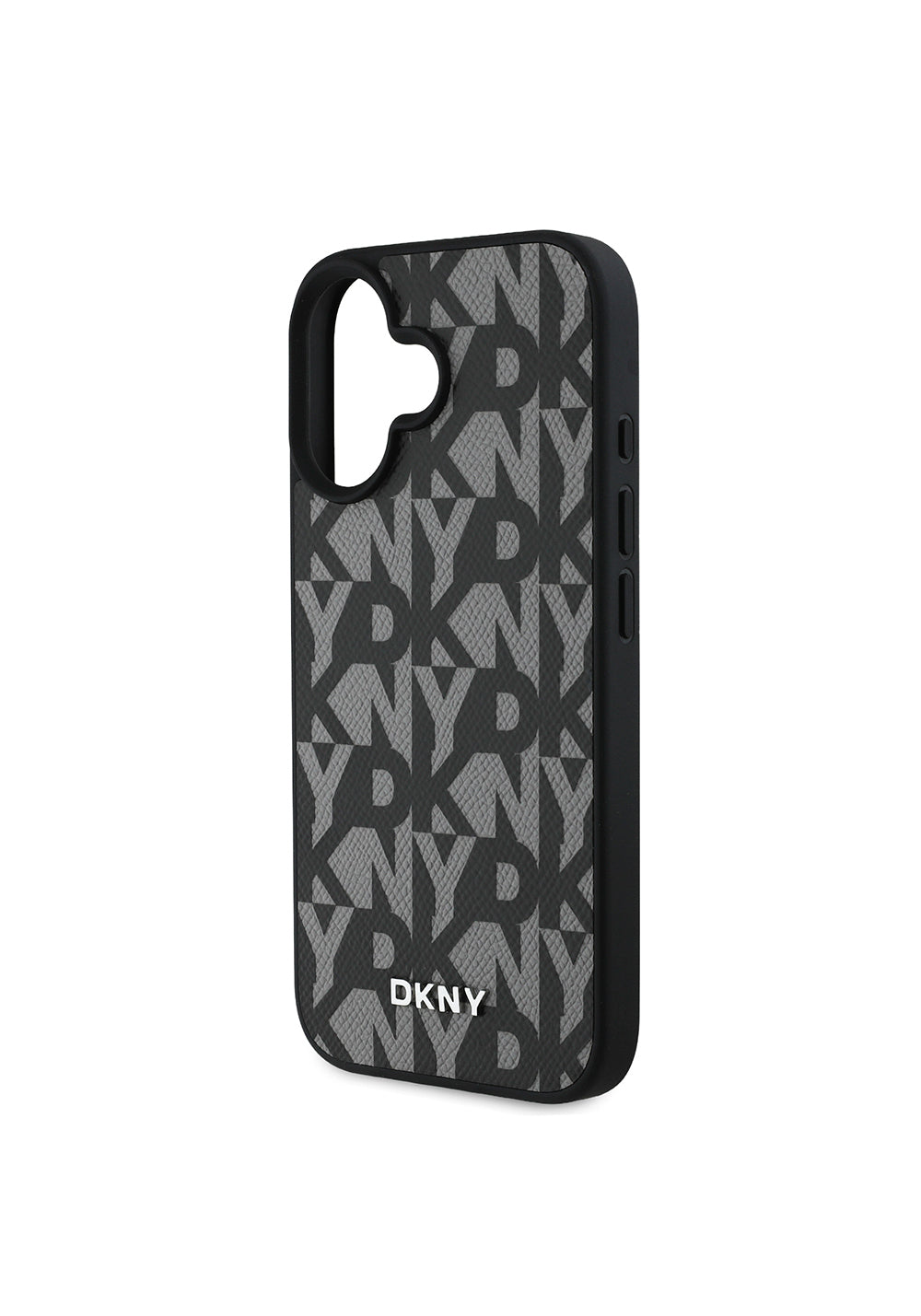 Apple iPhone 16 Kılıf DKNY Orijinal Lisanslı Manyetik Şarj Uyumlu 3D Yazılı Grid Pattern Kapak