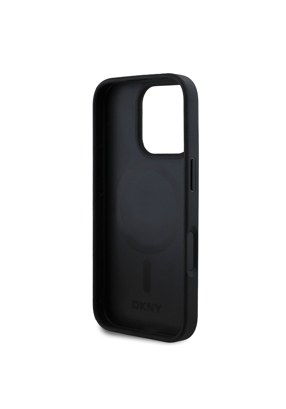 Apple iPhone 16 Pro Max Kılıf DKNY Orijinal Lisanslı Manyetik Şarj Uyumlu 3D Yazılı Grid Pattern Kapak
