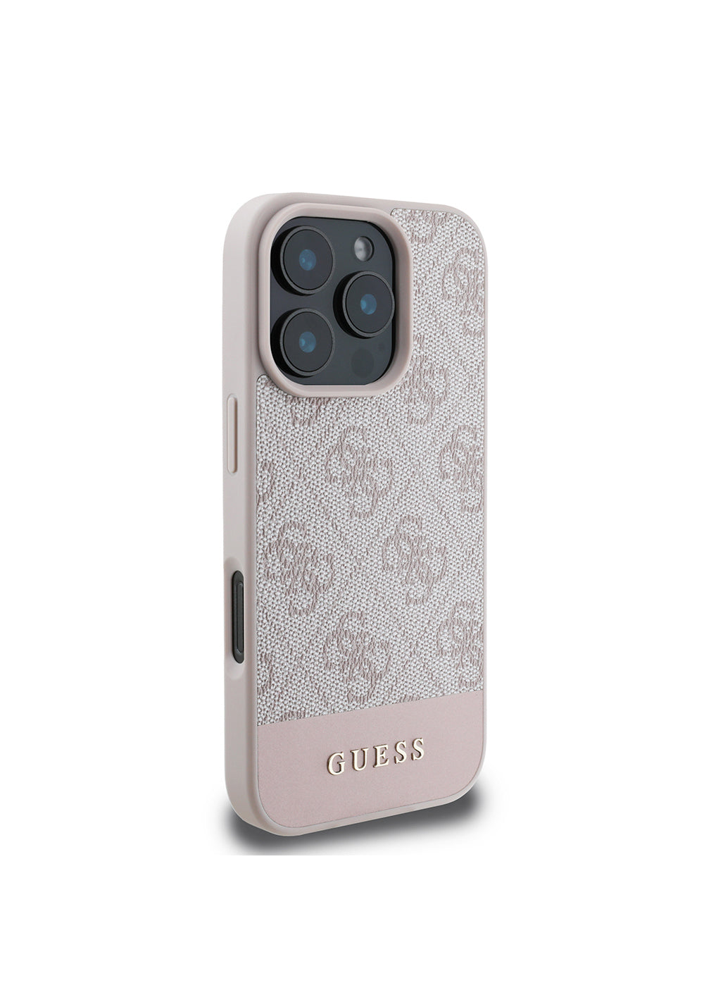 Apple iPhone 16 Pro Kılıf Guess Orijinal Lisanslı PU Deri Şerit Logo Dizaynlı Kapak