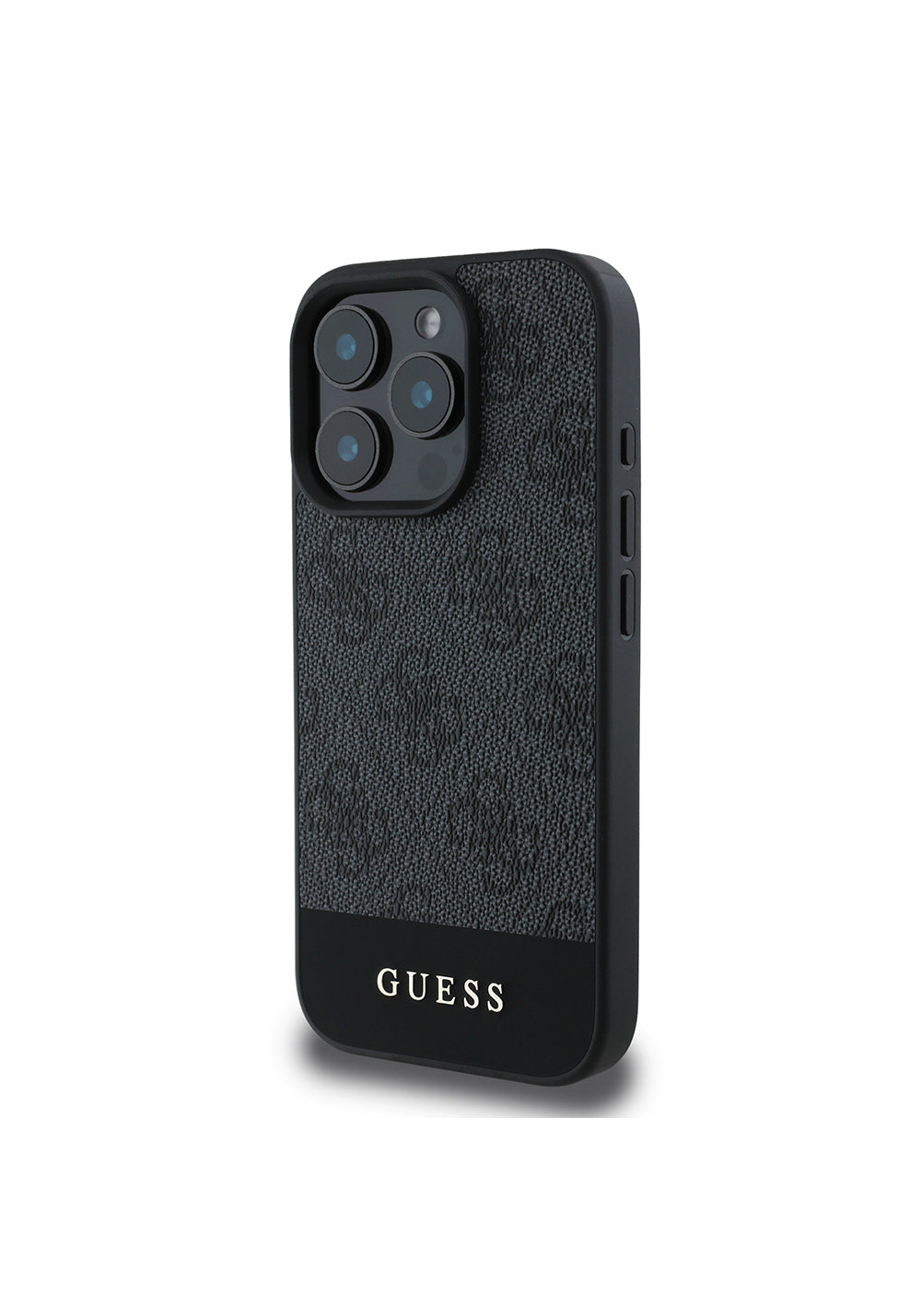 Apple iPhone 16 Pro Kılıf Guess Orijinal Lisanslı PU Deri Şerit Logo Dizaynlı Kapak