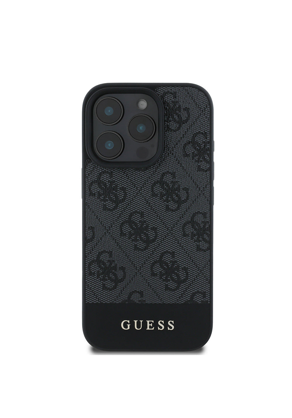 Apple iPhone 16 Pro Kılıf Guess Orijinal Lisanslı PU Deri Şerit Logo Dizaynlı Kapak