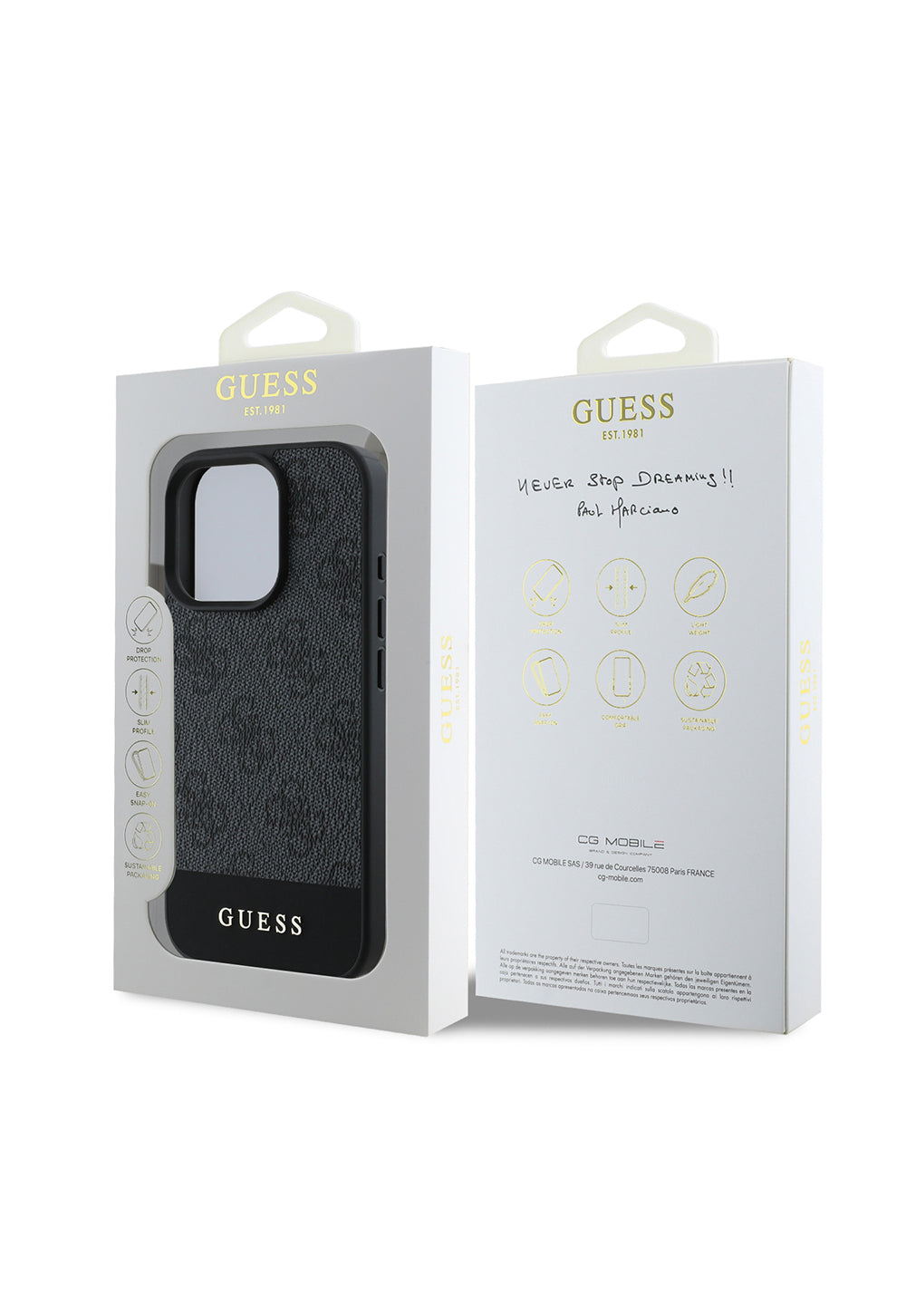 Apple iPhone 16 Pro Kılıf Guess Orijinal Lisanslı PU Deri Şerit Logo Dizaynlı Kapak