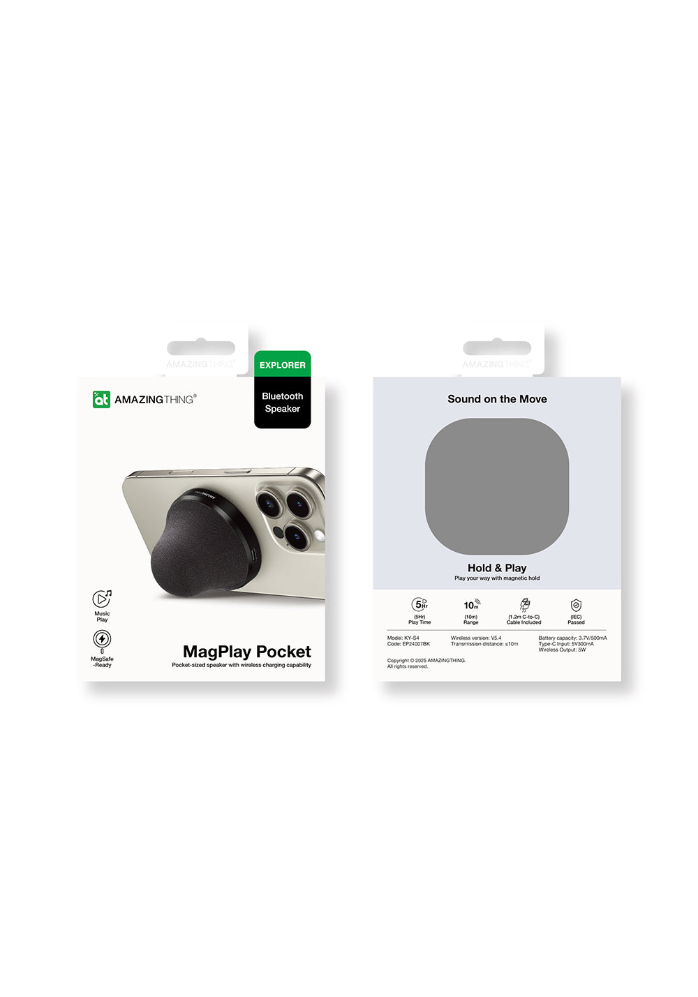 Amazingthing MagPlay Pocket Wireless Şarj Destekli Mini Bluetooth Speaker Hoparlör v5.4
