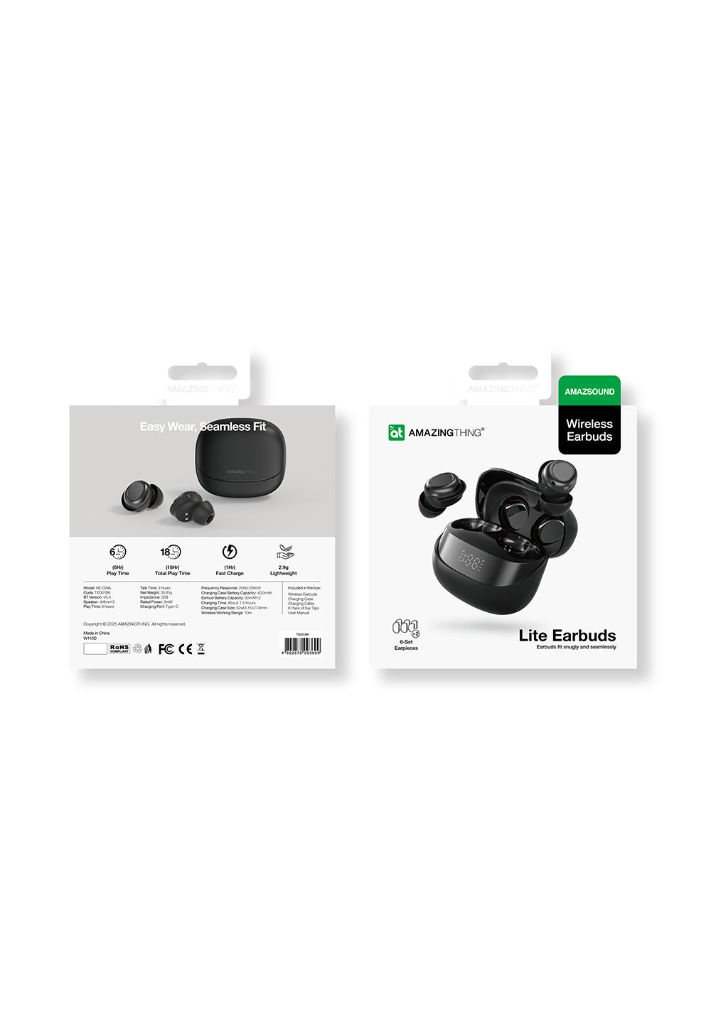 Amazingthing Amazsound Lite Dijital LED Göstergeli Kulak İçi Bluetooth Kulaklık v5.4