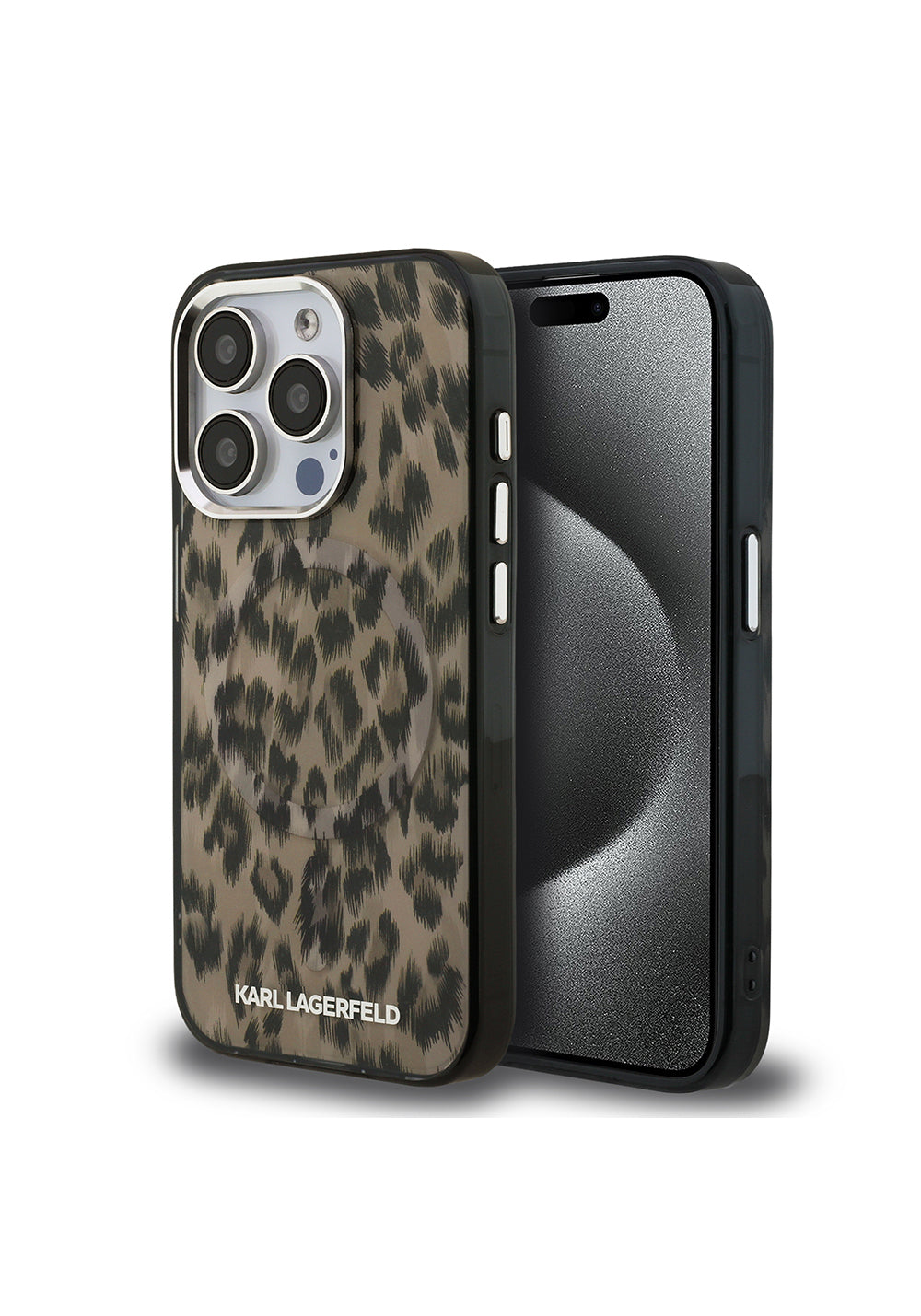 Apple iPhone 16 Pro Max Kılıf Karl Lagerfeld Orijinal Lisanslı IML Leopar Baskılı Kapak