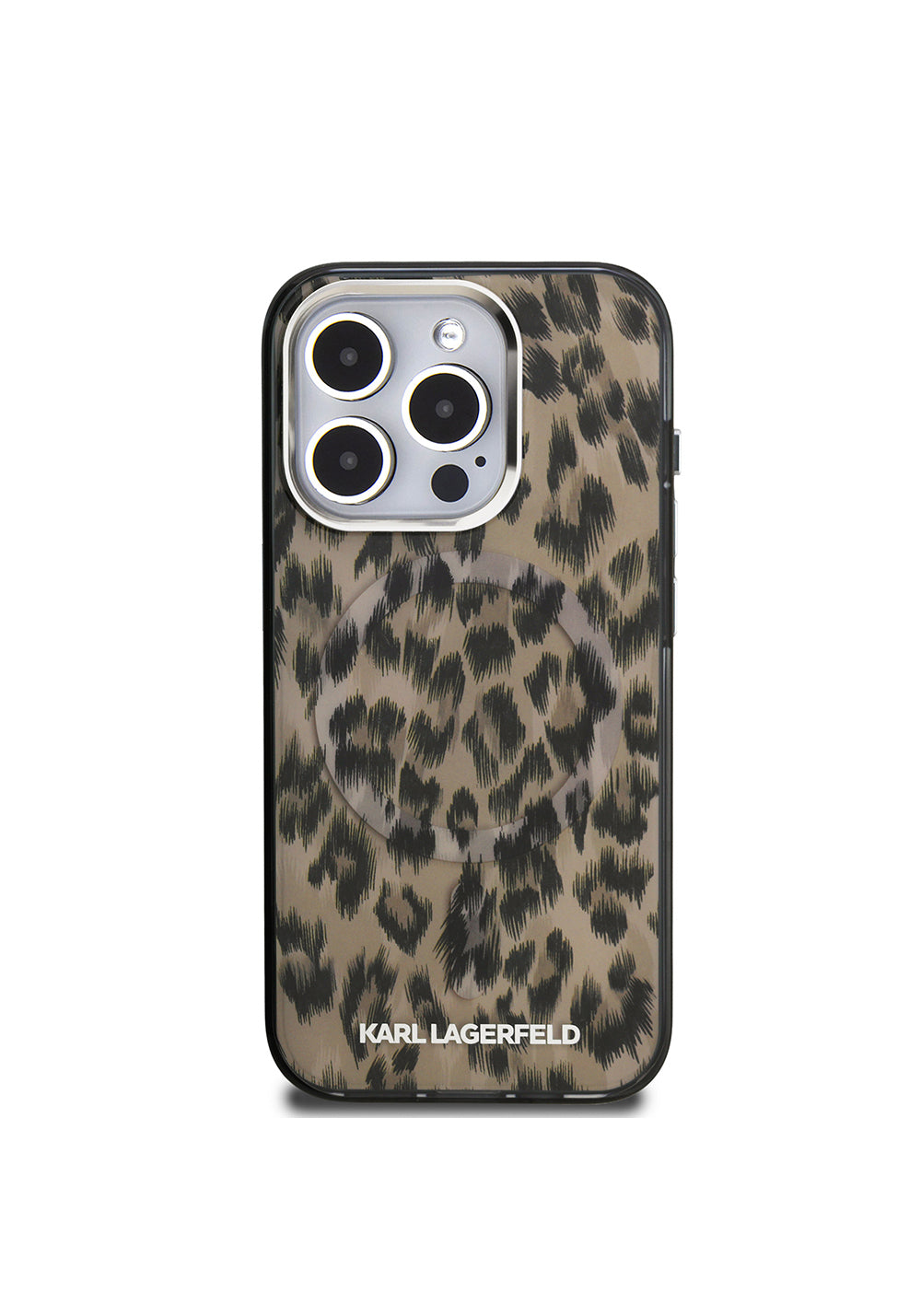 Apple iPhone 16 Pro Max Kılıf Karl Lagerfeld Orijinal Lisanslı IML Leopar Baskılı Kapak