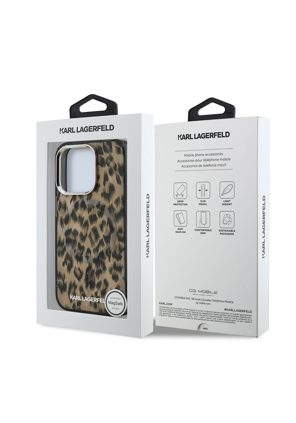 Apple iPhone 16 Pro Max Kılıf Karl Lagerfeld Orijinal Lisanslı IML Leopar Baskılı Kapak