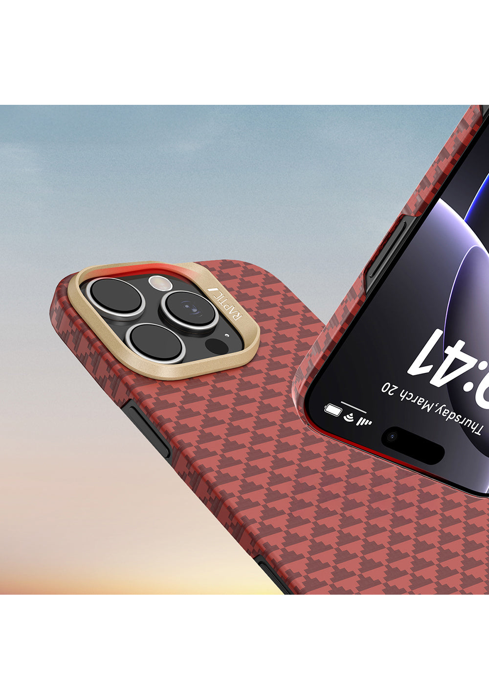 Apple iPhone 16 Pro Kılıf Manyetik Şarj Uyumlu Raptic Aramid Skin Origin Serisi Karbon Kapak