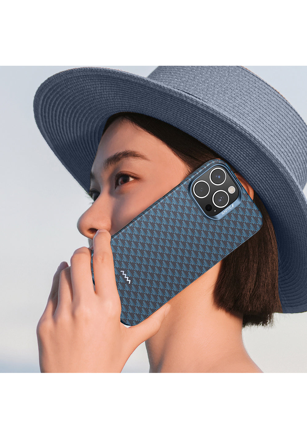 Apple iPhone 16 Pro Kılıf Manyetik Şarj Uyumlu Raptic Aramid Skin Origin Serisi Karbon Kapak