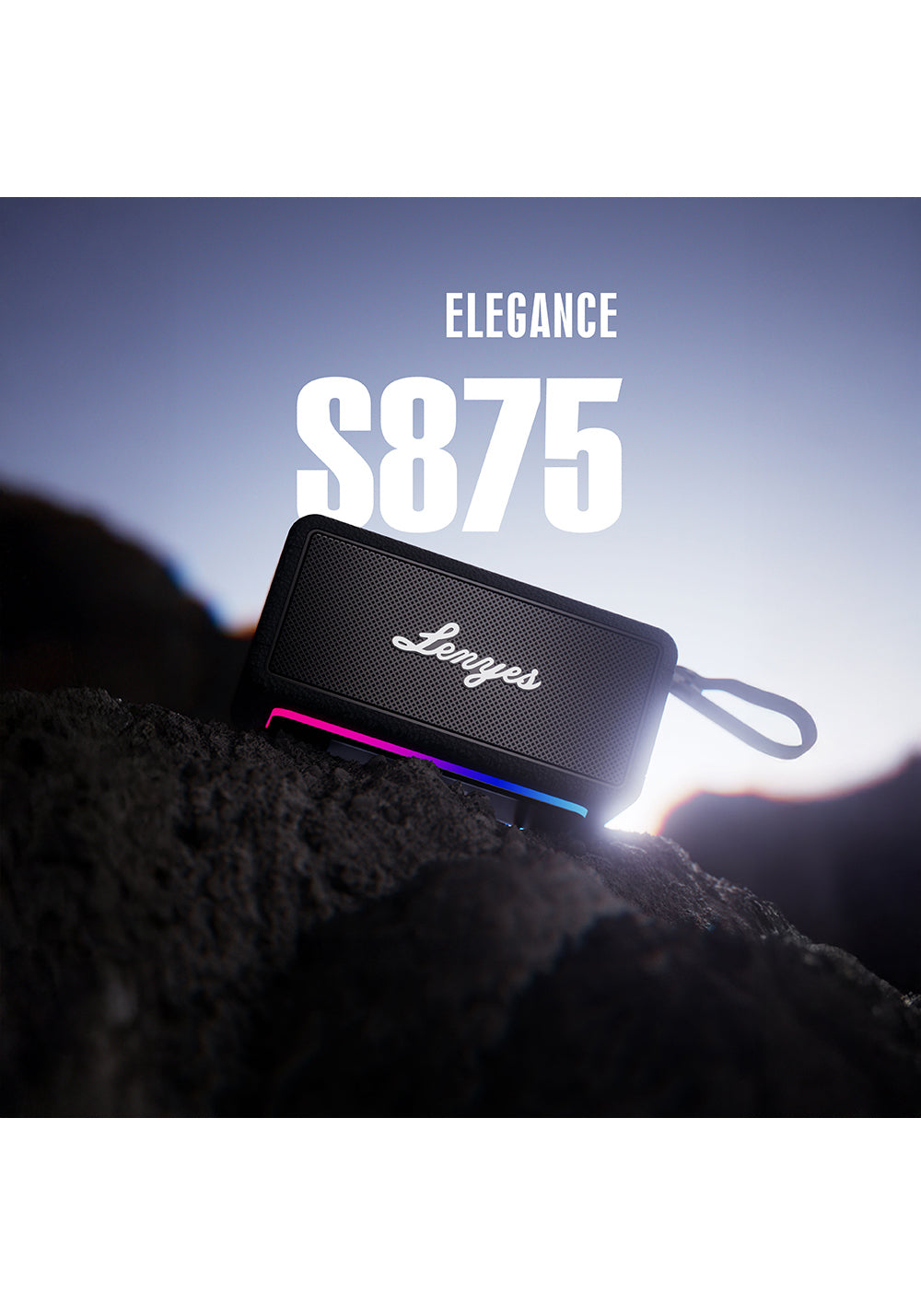 Lenyes S875 Elegance Serisi RGB Işıklı Taşınabilir Su Geçirmez TWS Bluetooth Hoparlör v5.3 40W