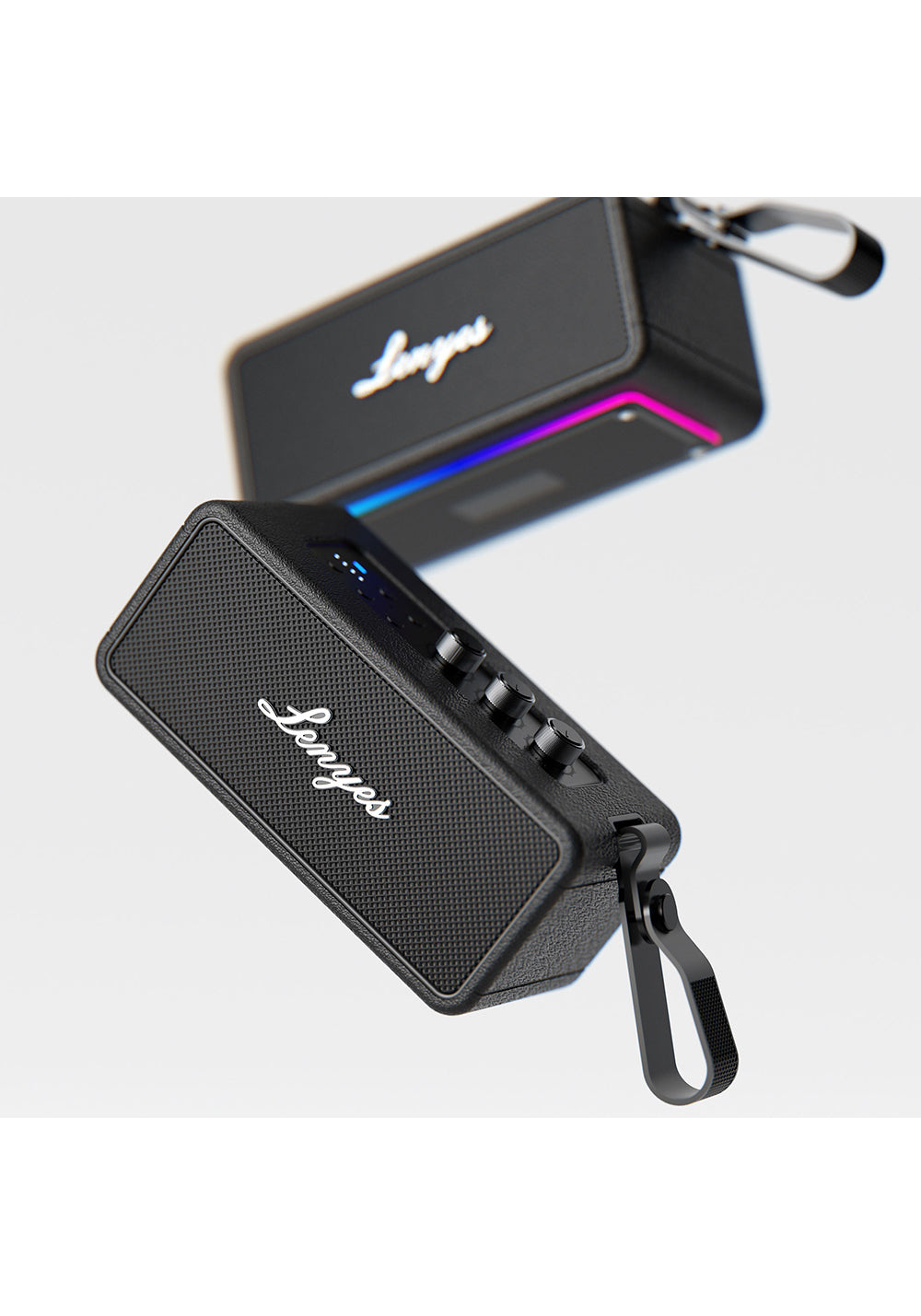 Lenyes S876 Supreme Serisi RGB Işıklı Taşınabilir Su Geçirmez TWS Bluetooth Hoparlör v5.3 45W