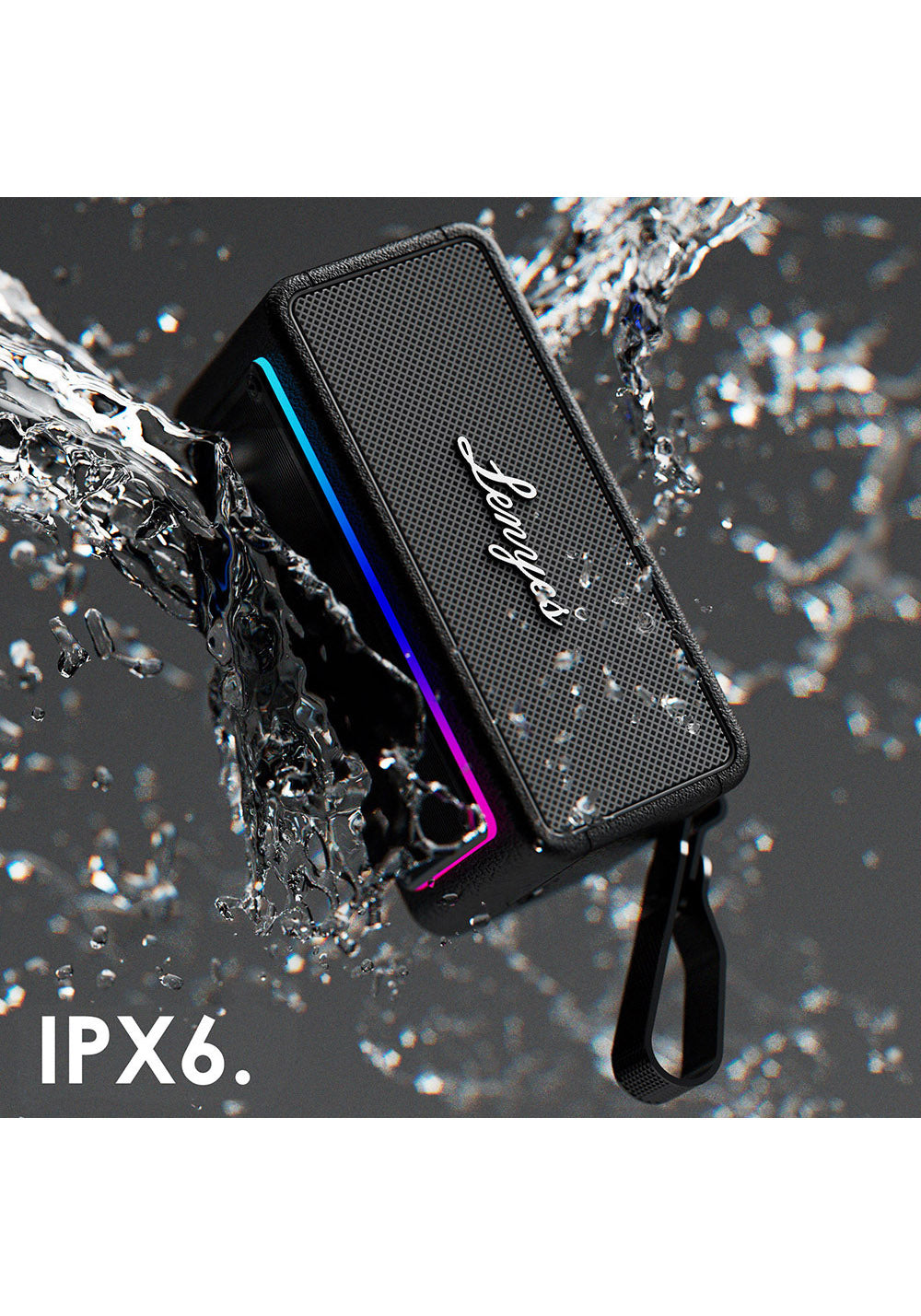 Lenyes S876 Supreme Serisi RGB Işıklı Taşınabilir Su Geçirmez TWS Bluetooth Hoparlör v5.3 45W