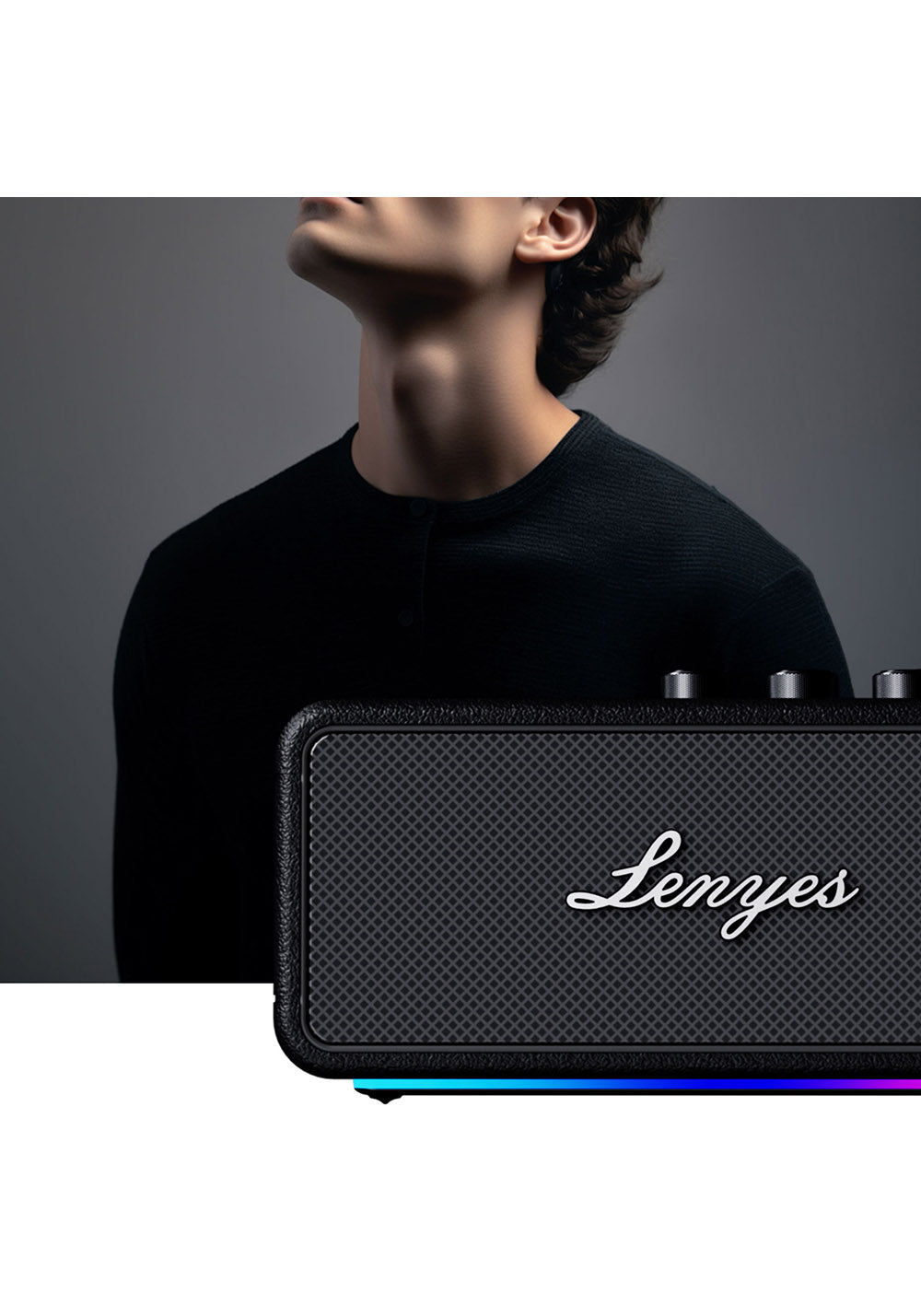 Lenyes S876 Supreme Serisi RGB Işıklı Taşınabilir Su Geçirmez TWS Bluetooth Hoparlör v5.3 45W