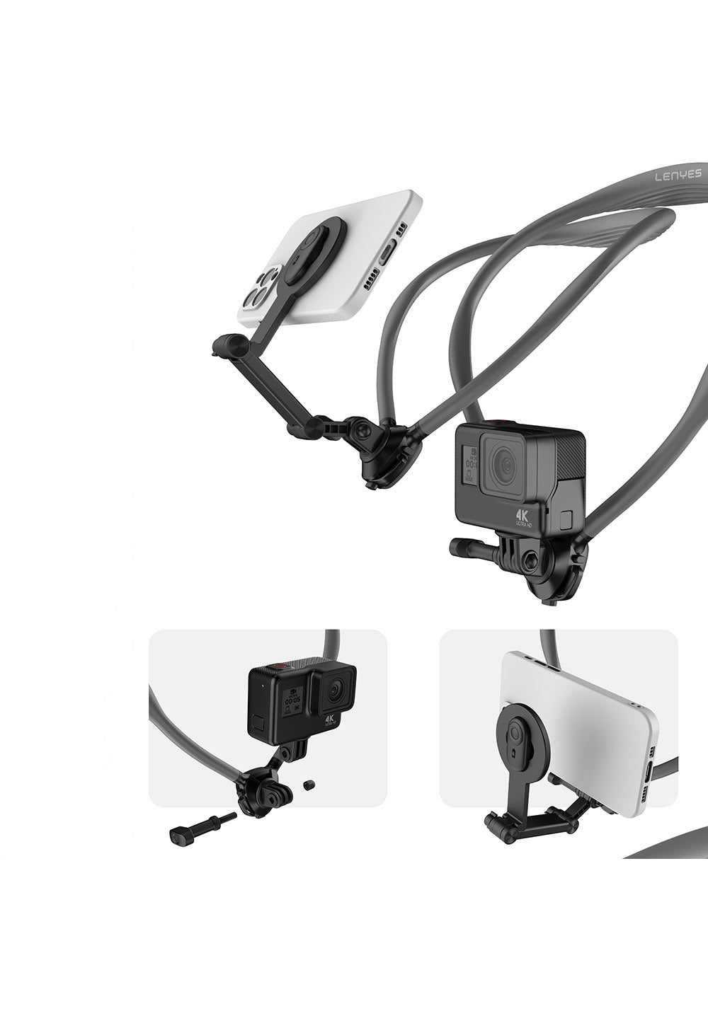 Lenyes CR197 Eller Serbest Magnetik Boyun Askılı Telefon Tutucu