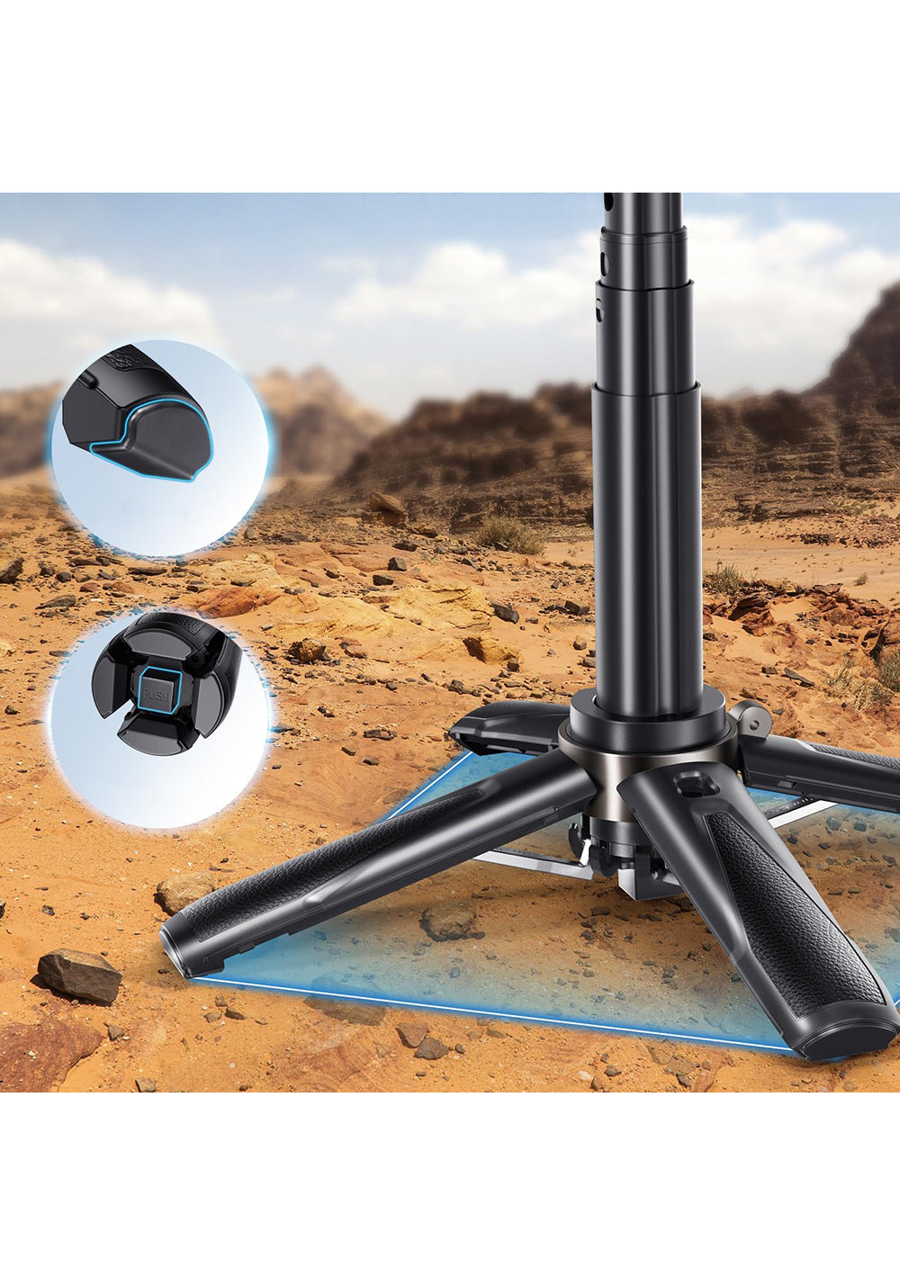 Jmary MT-18 360 Derece Dönebilen Kumandalı Selfie Çubuğu ve Tripod