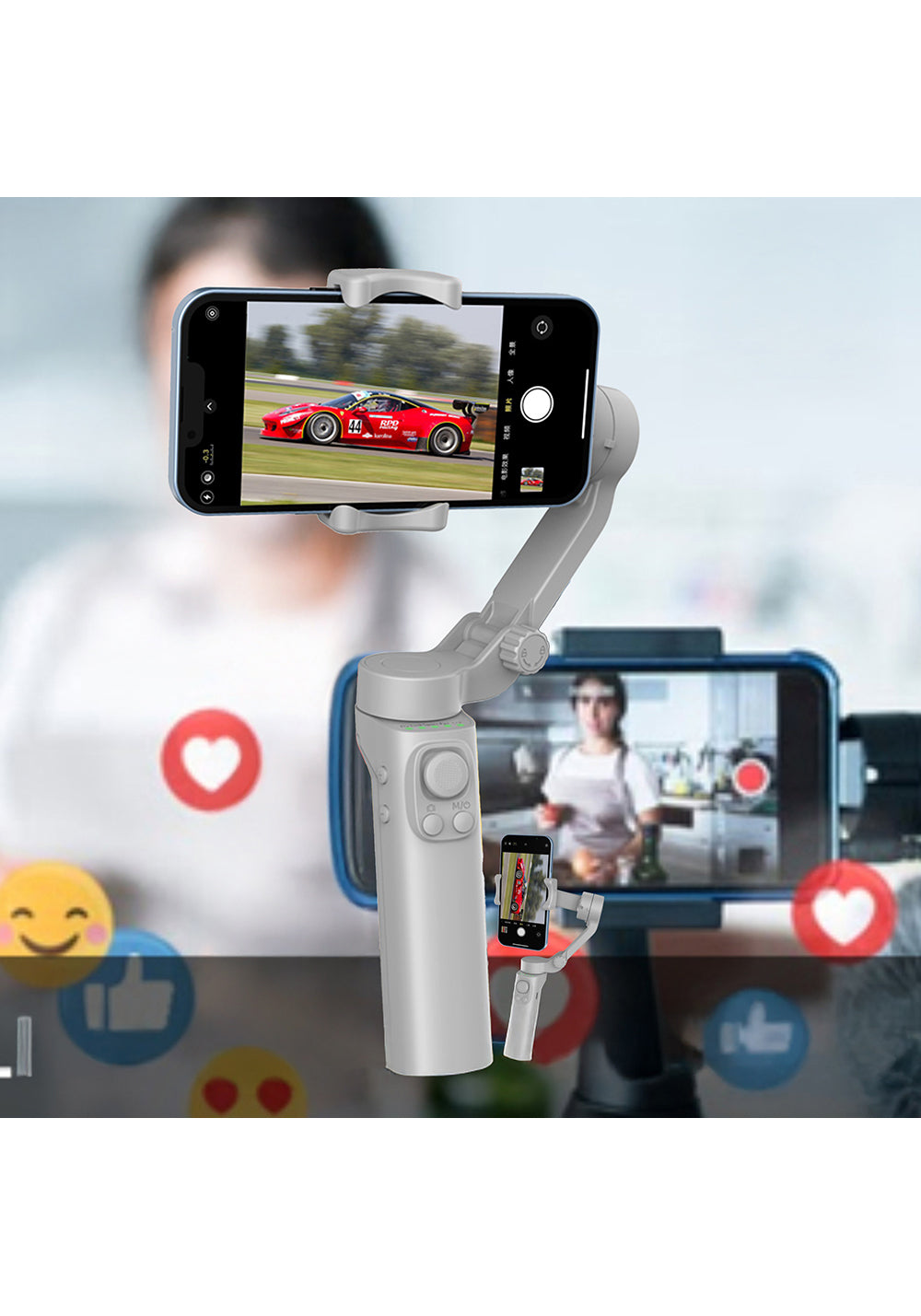 Go Des GD-F5 3 Eksenli El Tipi Yüz Tanıma Takip Özellikli Gimbal Stabilizatör