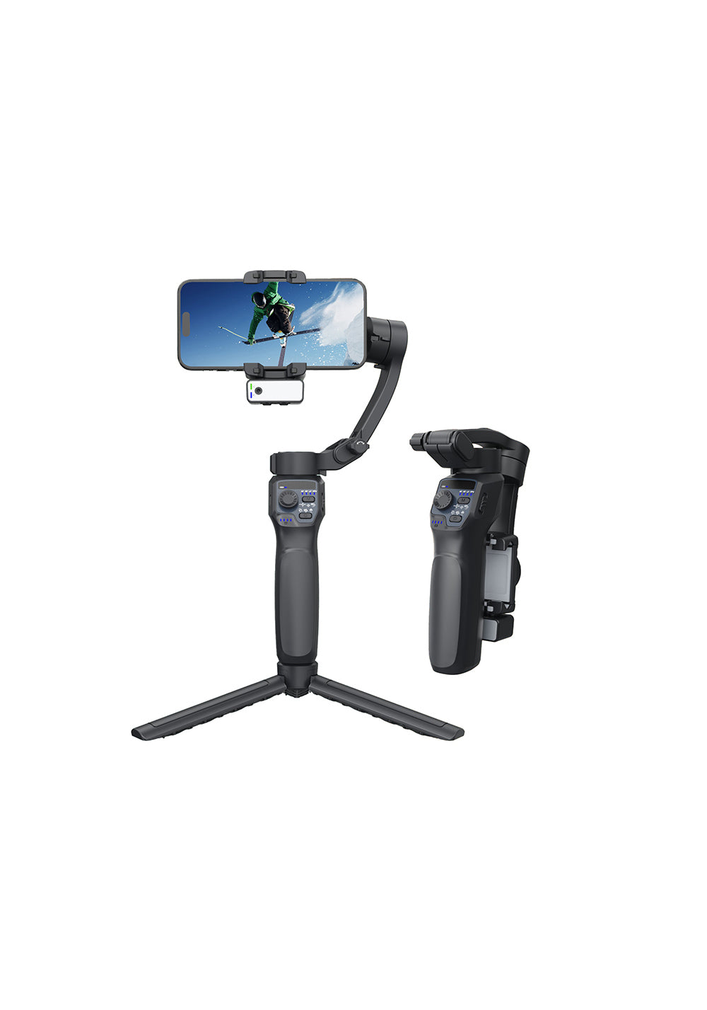 Go Des GD-F11 3 Eksenli El Tipi Yüz Tanıma Takip Özellikli Led Işıklandırma Aparatlı Gimbal Stabilizatör