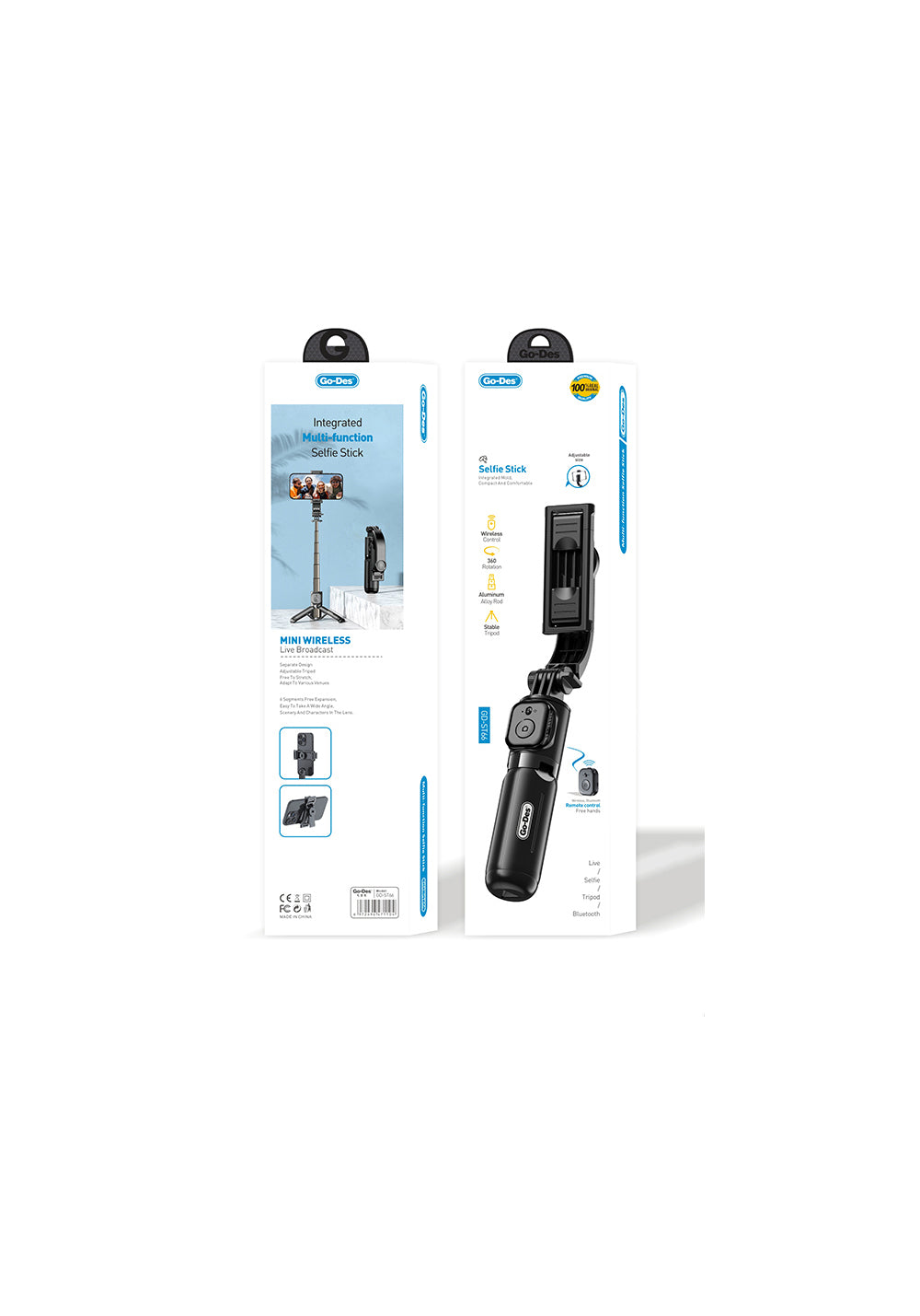 Go Des GD-ST66 Kumandalı 360 Derece Dönebilen Selfie Çubuğu ve Tripod