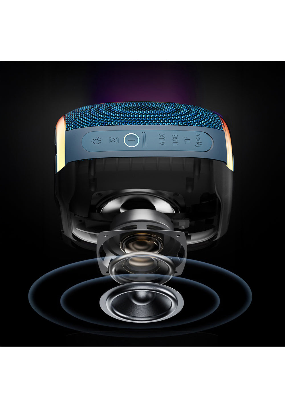 Wiwu H9 RGB Işıklı Askılı TWS Bluetooth Speaker Hoparlör v5.3 10W