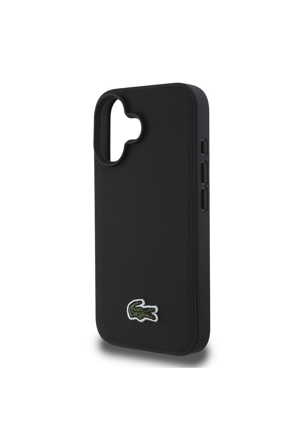 Apple iPhone 16 Kılıf Lacoste Orijinal Lisanslı PU Pike Desenli Arka Yüzey İkonik Timsah Dokuma Logolu Kapak + Type-C Kablo 1.5m