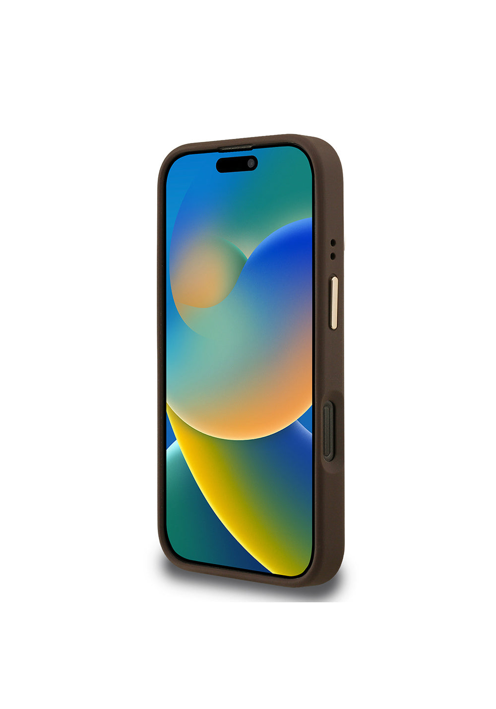 Apple iPhone 16 Pro Max Kılıf Guess Orijinal Lisanslı PU Deri Taşlı Üçgen Logo 4G Desenli Kamera Standlı Kapak