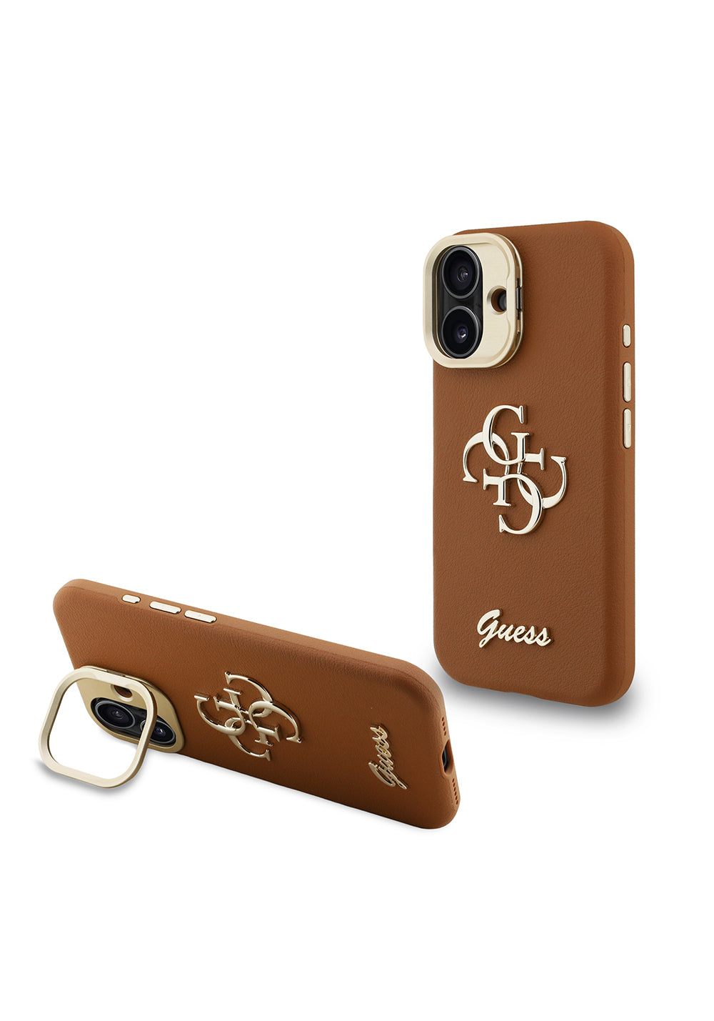Apple iPhone 16 Kılıf Guess Orijinal Lisanslı Grained Yazı Logolu Kamera Standlı Kapak